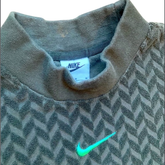 Women’s Nike Sportswear Terry Cropped Top Short Sleeve Mock Oversized M - Picture 3 of 7